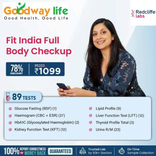 Fit India Full Body checkup with HBA1C 